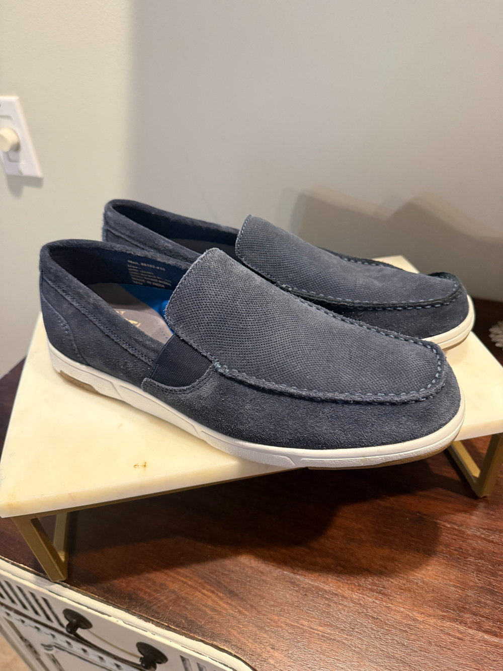 Nunn Bush Slip On Loafers Navy Canvas Comfort Shoes Sz 9.5